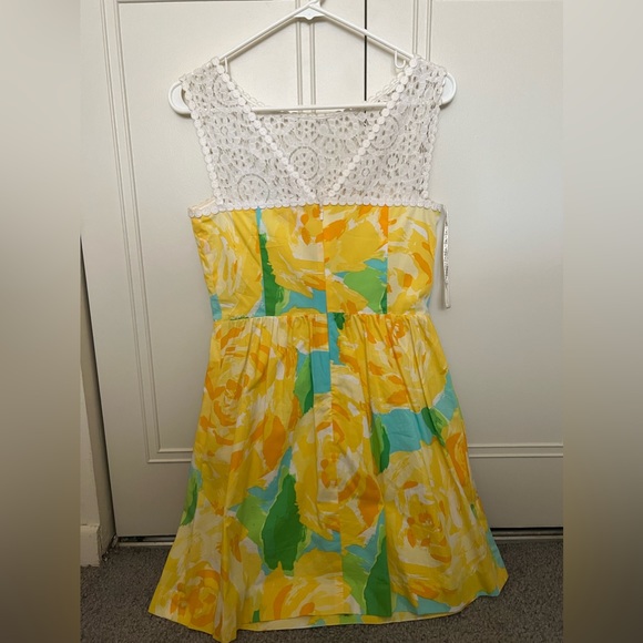 EUC Lilly Pulitzer First Impressions Yellow Raegan Dress sz 4 - Picture 2 of 3